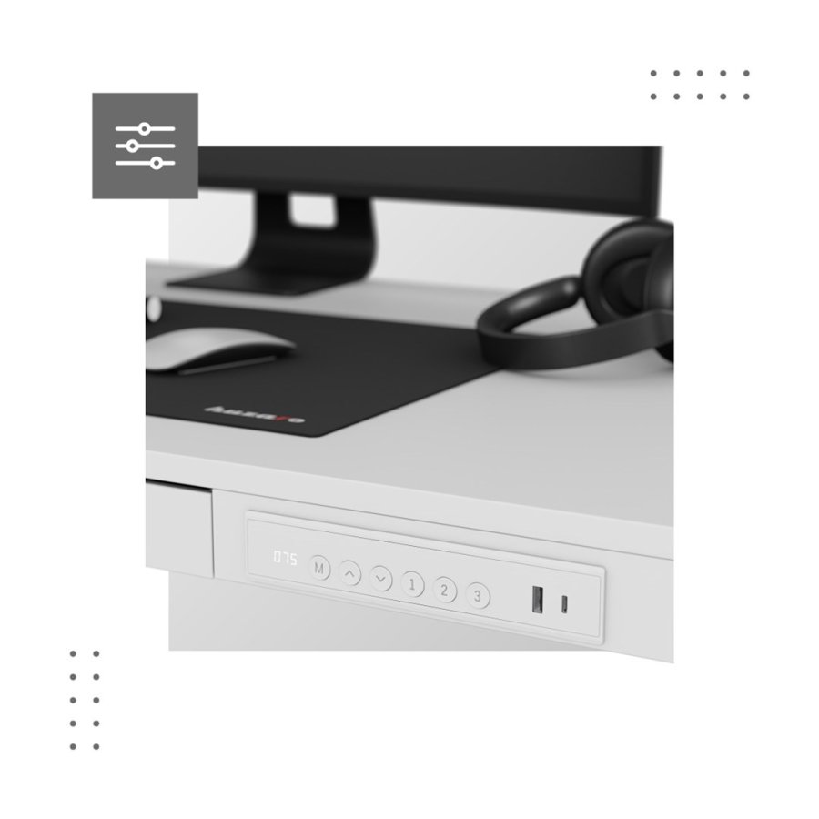 Elektrisk skrivebord MA-Leader 8.2 Hvid #5