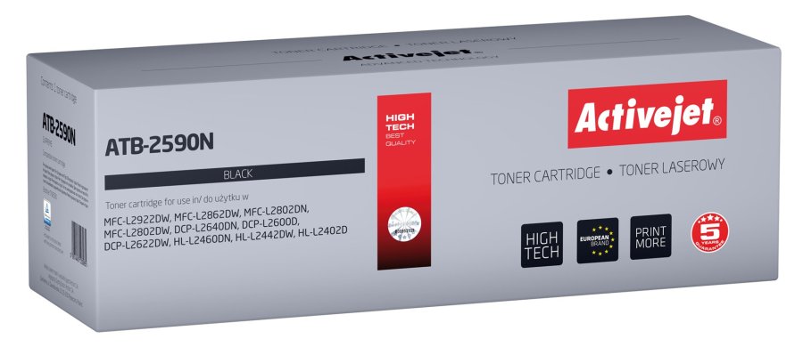 Activejet ATB-2590N Toner til Brother-printere; Erstatning Brother TN2590; Supreme; 1200 sider; sort) #1