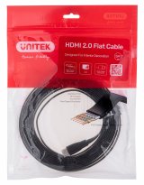 UNITEK HDMI CABLE 2.0 4K60HZ FLAT 5M C11063BK-5M - Kabel - Digital/Display/Video HDMI-kabel 5 m HDMI Type A (Standard) Sort #1