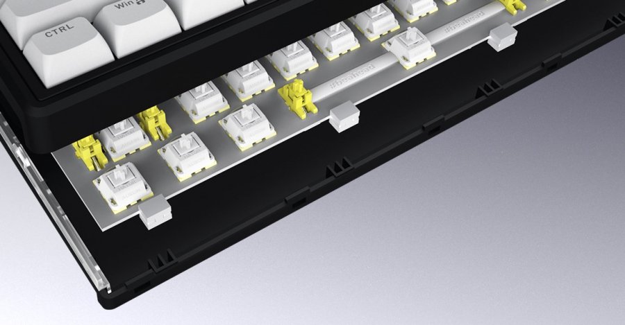 HATOR Skyfall Wireless 80 tastatur Spil USB + RF Wireless + Bluetooth QWERTY US engelsk Sort, Hvid #11