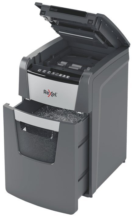 Rexel AutoFeed+ 130M papirmakulator Mikromakulering 55 dB Sort, Gr #4