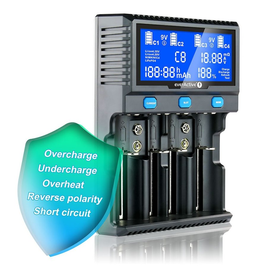 Batterioplader til Li-ion og Ni-MH genopladelige batterier everActive UC-4200 #13
