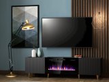 RTV-skab PAFOS EF med elektrisk pejs 180x42x49 sort mat #4