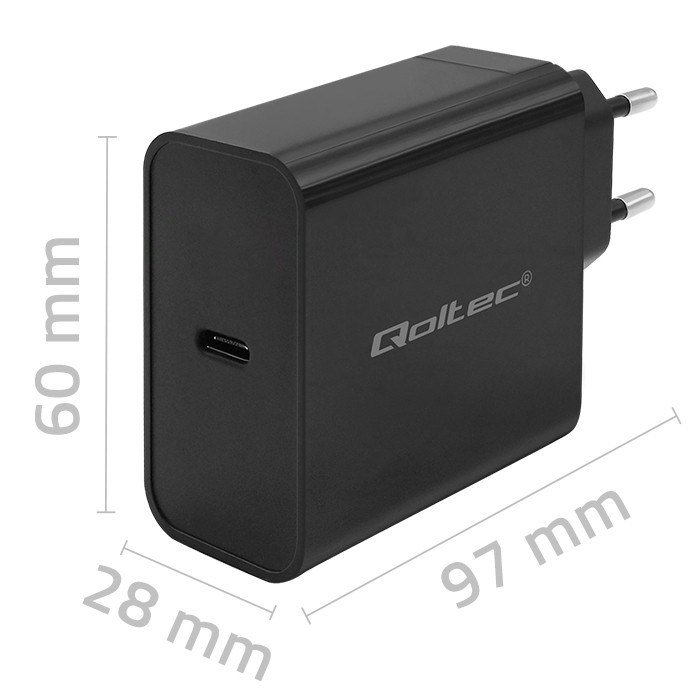 Qoltec 52379 Super hurtig PD oplader | 1xUSB-C | 65W | 5-20V | 3-3,25A | Sort #7