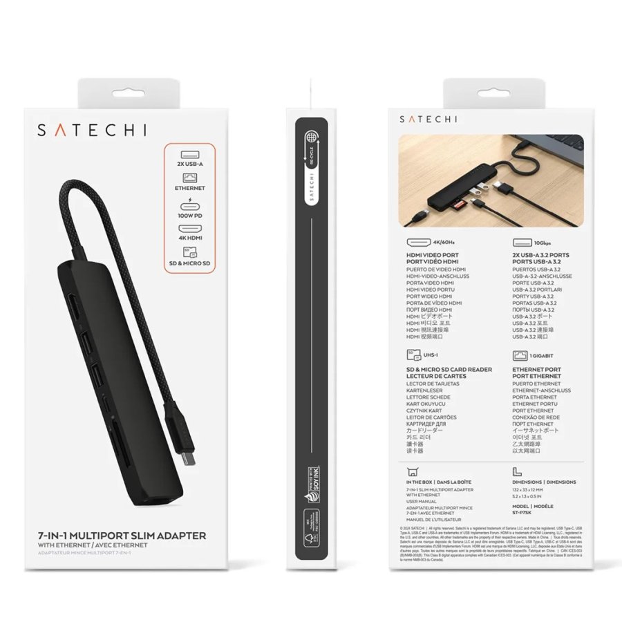 Satechi ST-P7SK interface hub USB Type-C 10000 Mbit/s Sort #8
