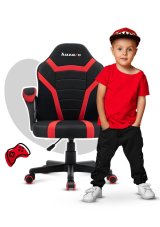 Gaming stol til brn Huzaro Ranger 1.0 Red Mesh, sort, rd #2