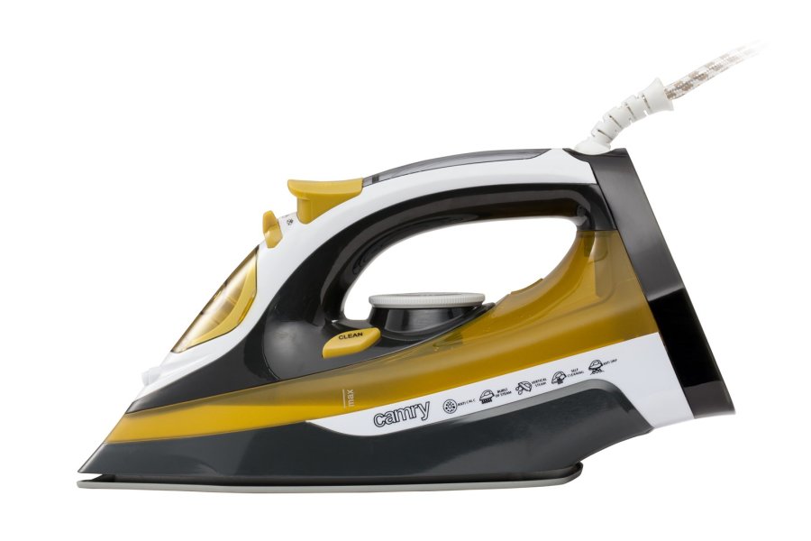 Camry Premium CR 5029 strygejern Dampstrygejern 2400 W Sort, Gul #1