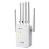 Qoltec 57068 WiFi 5 signalforst�rker | Repeater | Adgangspunkt | AC1200 | 6 antenner | 2x RJ45 | 128MB #78