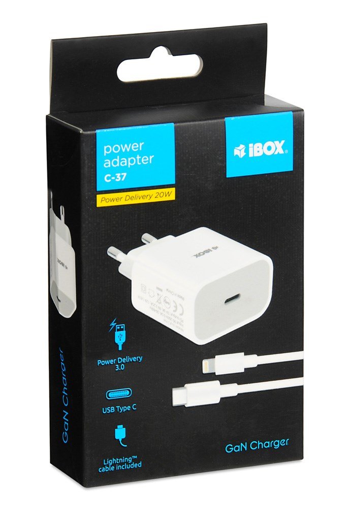 Rejselader iBOX C-37 GaN PD20W, hvid #7