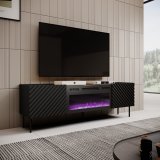 RTV-skab med elektrisk pejs ONDA 180x40x39-58 sort (stende eller vgmonteret) #1
