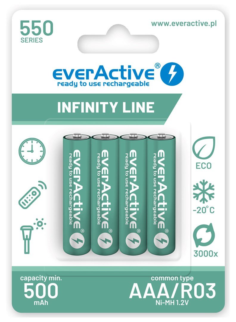 Genopladelige batterier everActive Ni-MH R03 AAA 550 mAh Infinity Line #1