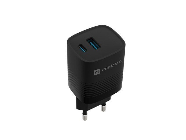 NATEC RIBERA GAN OPLADER 1X USB-A + 1X USB-C 30W SORT #2