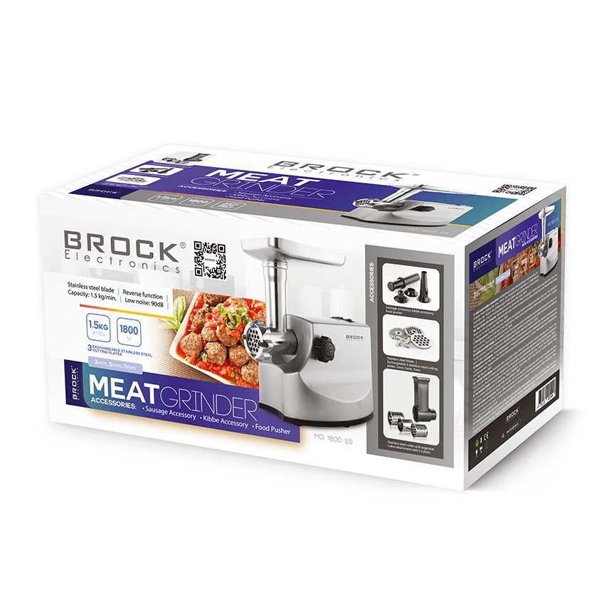 Brock Electronics MG 1800 SS kdhakker 1800 W Slv, Rustfrit stl #2