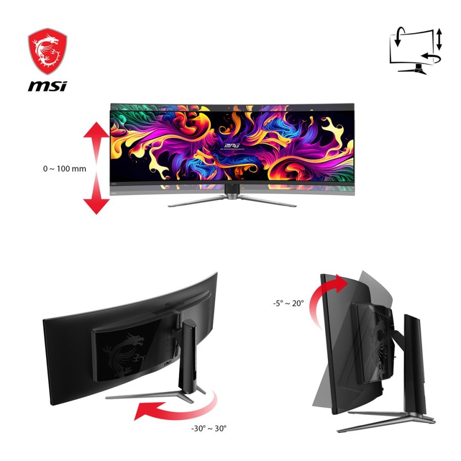 MSI MPG 491CQPDE QD-OLED computersk�rm 124,5 cm (49