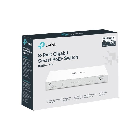 TP-Link FESTA FS308GP netv�rksswitch Administreret Gigabit Ethernet (10/100/1000) Str�m over Ethernet (PoE) Hvid #6