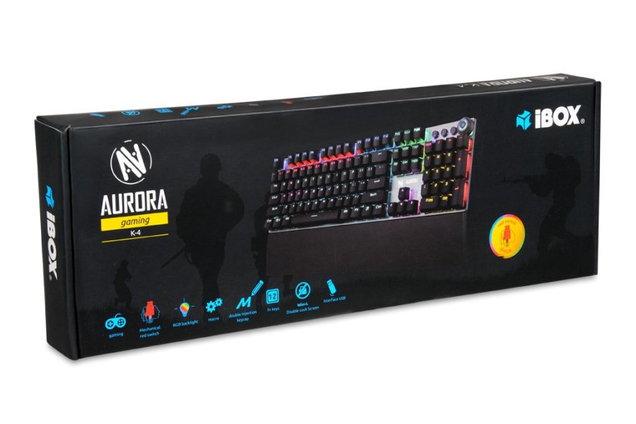 iBox Aurora K-4 USB QWERTY-tastatur sort #13