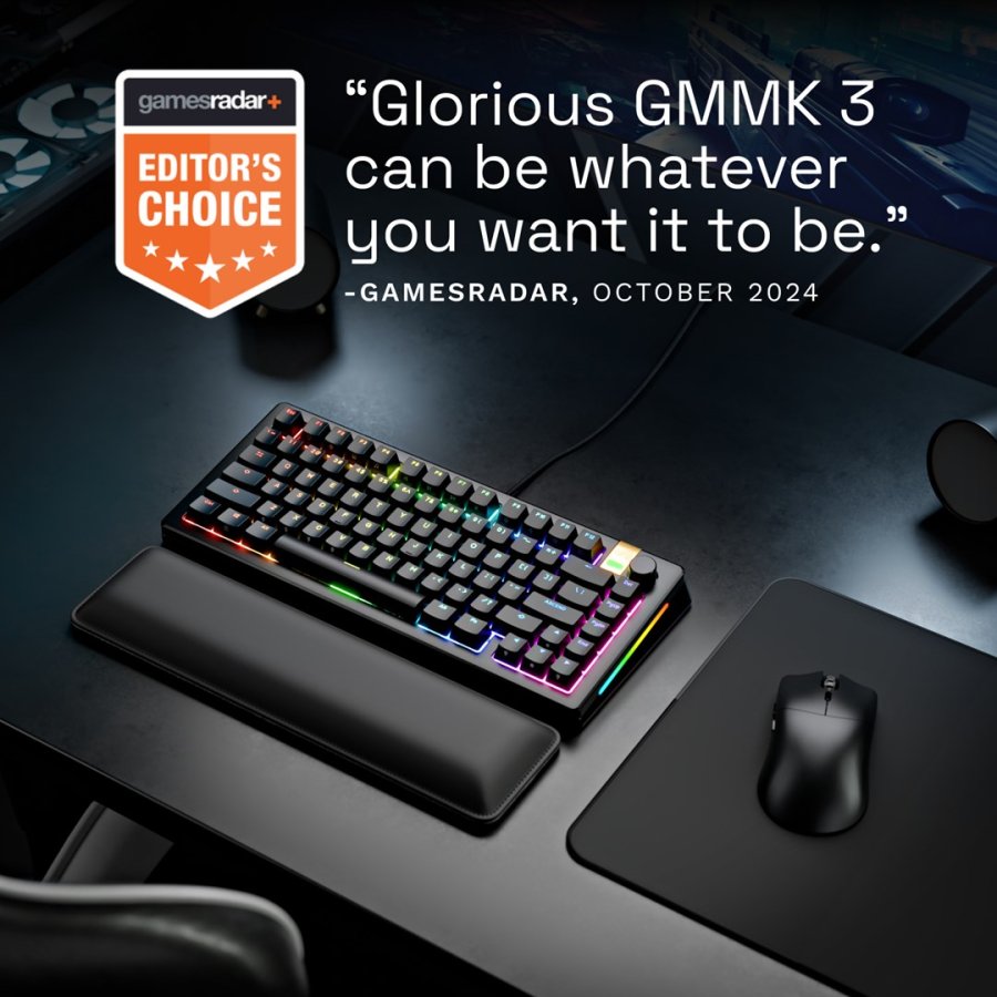 Glorious Gaming GMMK 3 PRO HE 75% Prebuilt tastatur Spil USB QWERTY US engelsk Sort #14