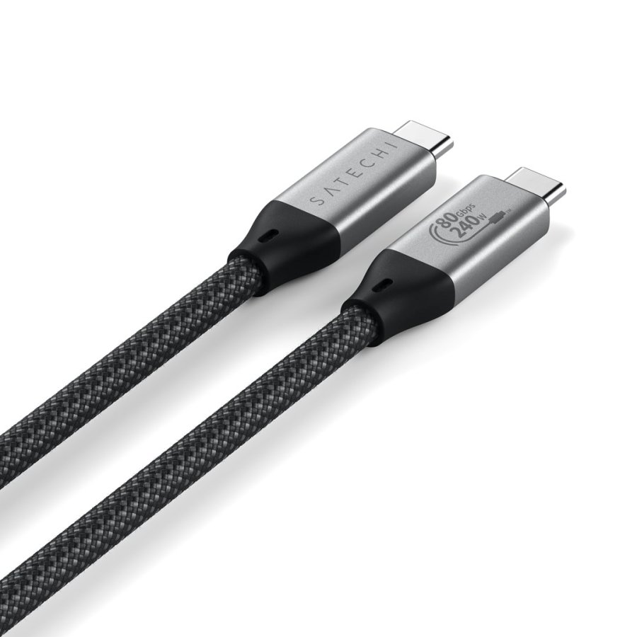 Satechi USB4 V2 Pro Cable USB-kabel USB4 Gen 4x2 1,2 m USB C 120 Gbit/sek. 240 W S�lv, Sort #3