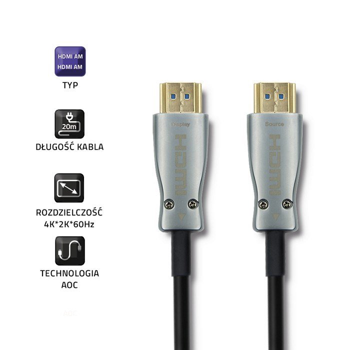 Qoltec 50472 HDMI-kabel v.2.0 En han | En mand | AOC | 20m #5