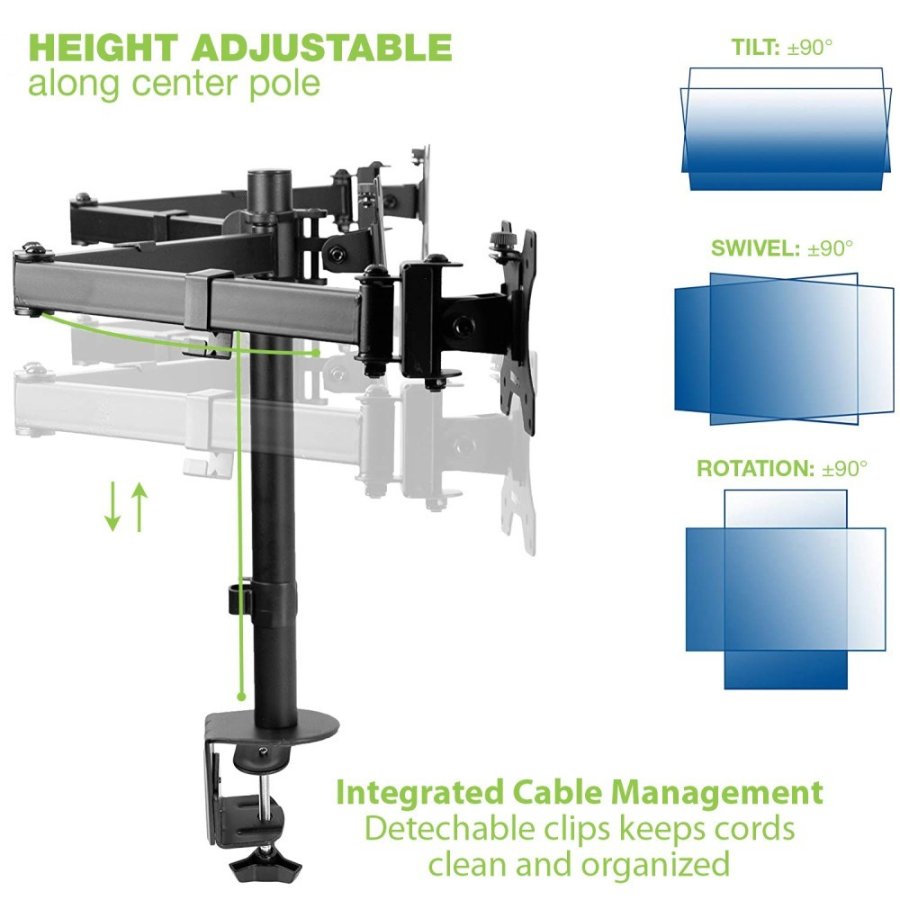 Techly ICA-LCD 482-T skrmbeslag og -stativer 61 cm (24