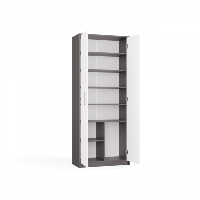 OLIV 2D ANTRACIT/HVID LUKKET REOL KOMPLET #13