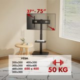 Stativ/vogn til tv Ergo-Office, maks. belastning 50 kg/5 kg hylde, maks. VESA 600x400, indbygget strmskinne, sort, ER-304 B #9