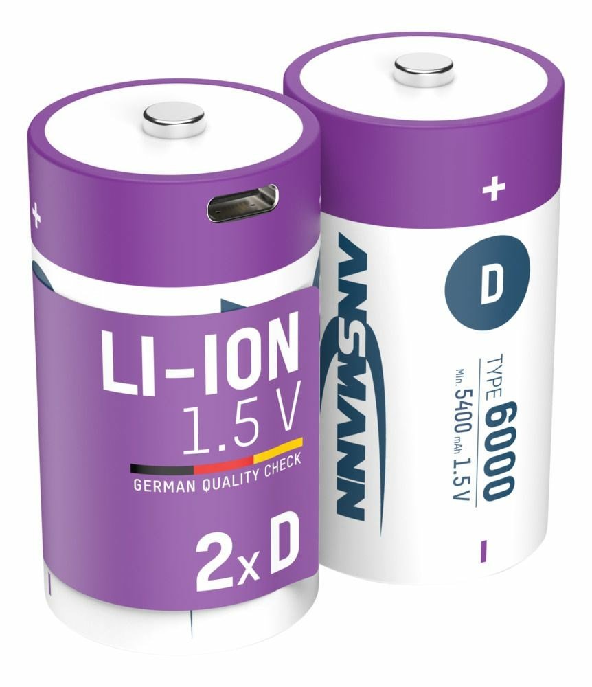 Ansmann 1314-0005 husholdningsbatteri Genopladeligt batteri D Lithium-Ion (Li-Ion) #1