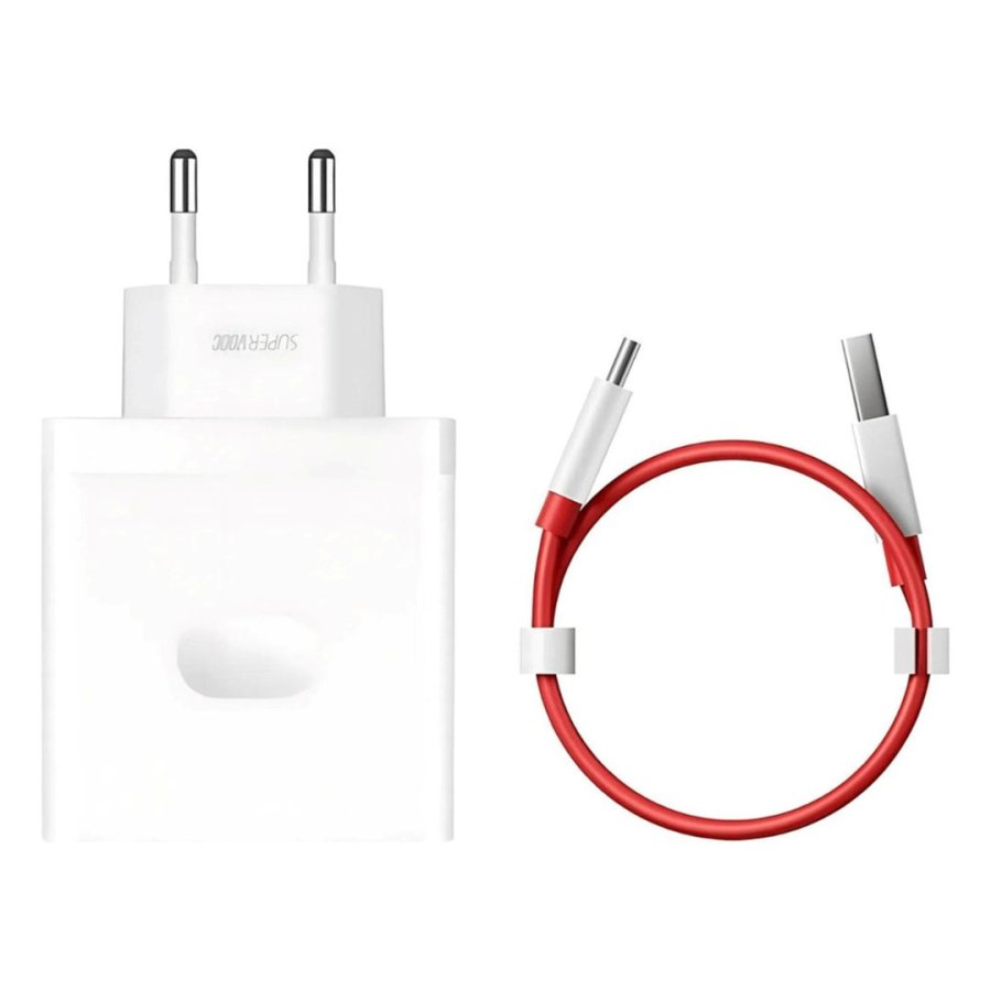 OnePlus SUPERVOOC USB-A oplader + USB-A / USB-C kabel 100W Hvid #1
