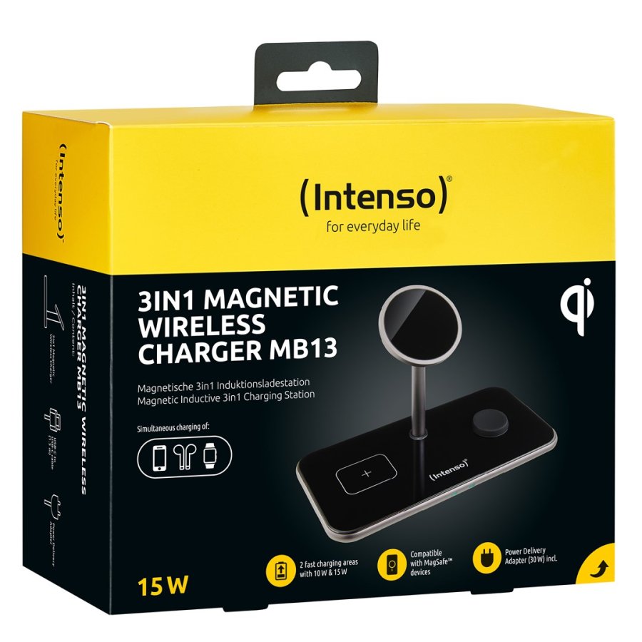 Intenso MB13 Hovedtelefoner, Smartphone, SmartWatch Sort USB Trdls opladning Hurtig opladning Indendrs #5