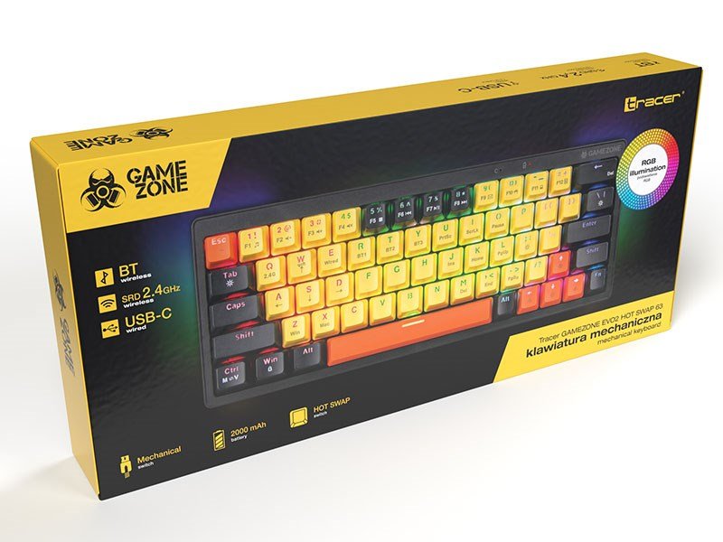 Mekanisk tastatur Tracer GAMEZONE EVO2 HOT SWAP 63 (Yellow) TRAKLA47302 #4