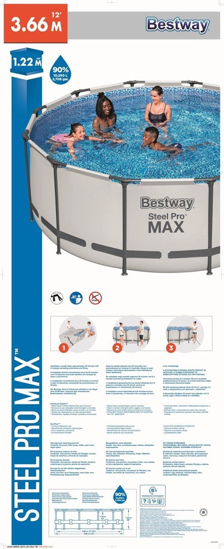 Bestway Steel Pro Max 56420 Indrammet pool Rund 10250 L Gr� #6
