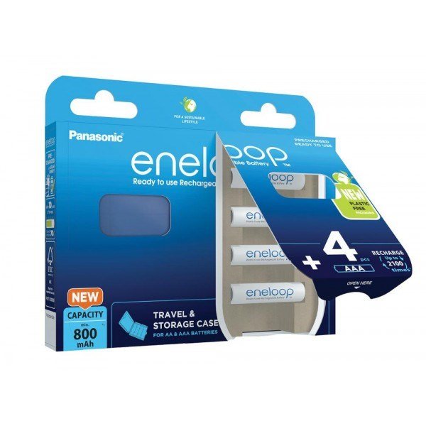 Genopladelige batterier PANASONIC ENELOOP AAA 800 mAh 4 szt + kasse (BK-4MCDE/4CP+CASE) #2