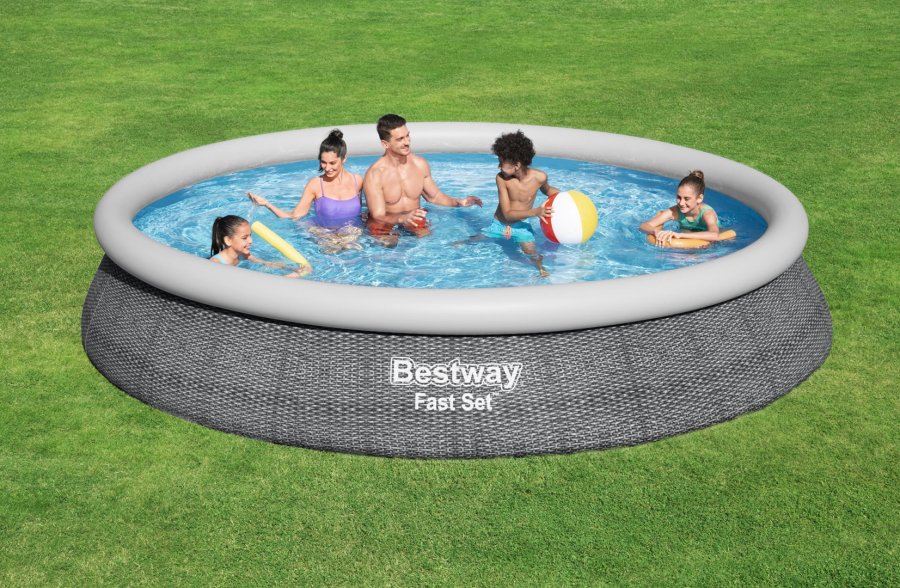 Bestway Fast Set 57313 swimmingpool til over jorden Indrammet pool Rund 9677 L Gr� #11