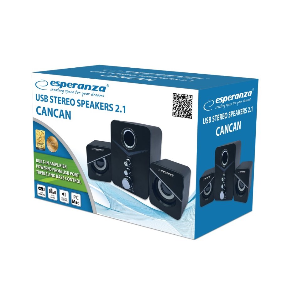 Esperanza EP153 USB 2.1 hjttalerst 6 W Sort #2