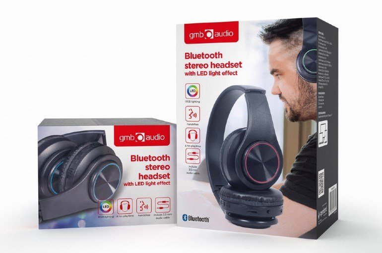 Gembird BHP-LED-01 hovedtelefoner/headset Kabel & trdls Musik/hverdag Micro-USB Bluetooth Sort #7