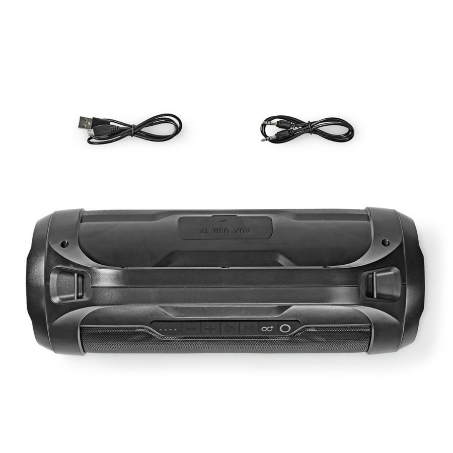 Bluetooth Party Boombox | 6 timer | 2.0 | 120 W | Medieafspilning: AUX / Micro SD / USB | IPX5 | Kan parres | Brehndtag | Fest lys | Sort #22