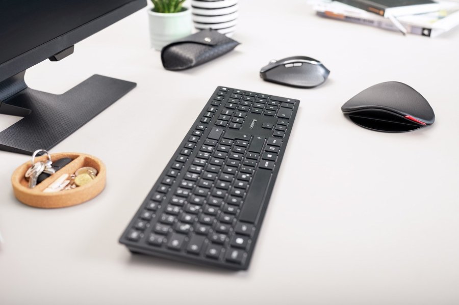 CHERRY KW 9100 SLIM tastatur Universel RF trdls + Bluetooth QWERTZ Tysk Sort #11