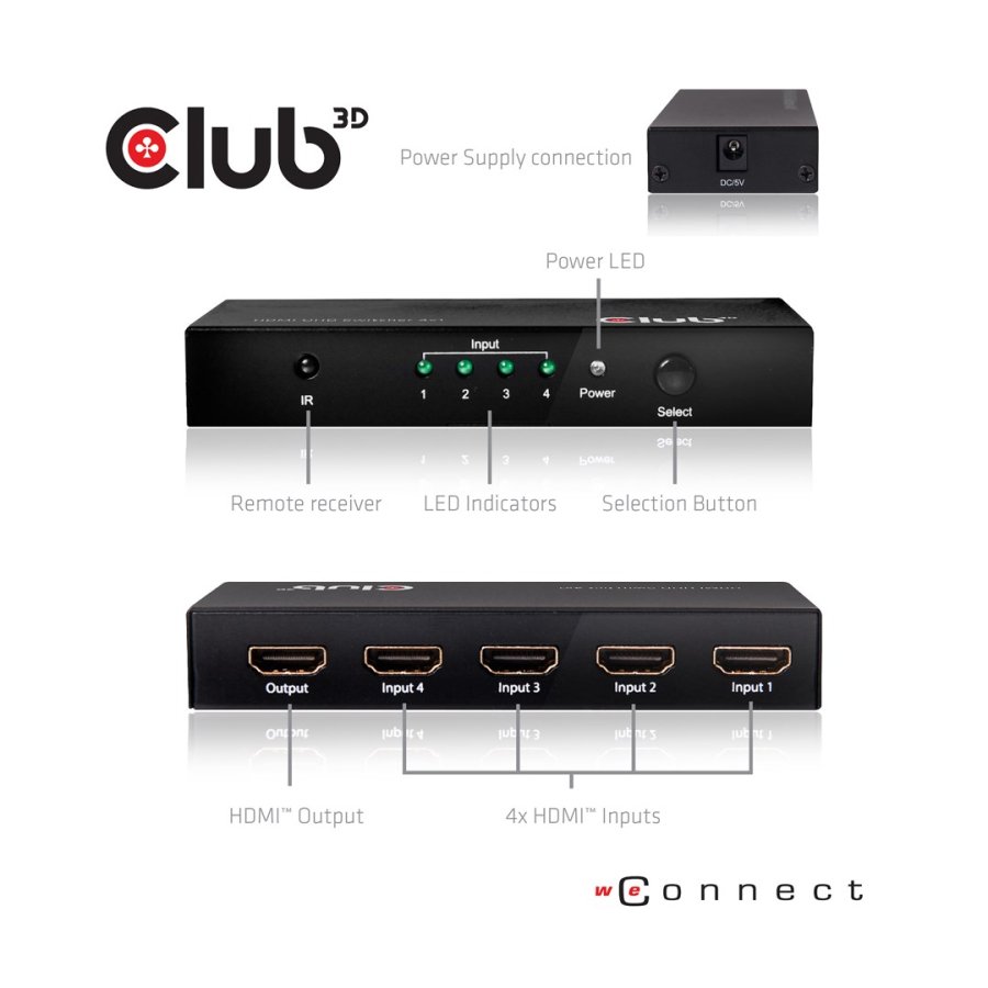 CLUB3D HDMI 2.0 UHD SwitchBox 4 Ports #10