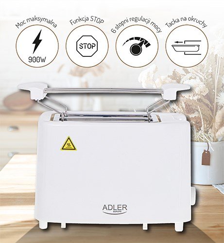 Adler AD 3223 brdrister 6 2 skive(r) 750 W Hvid #9