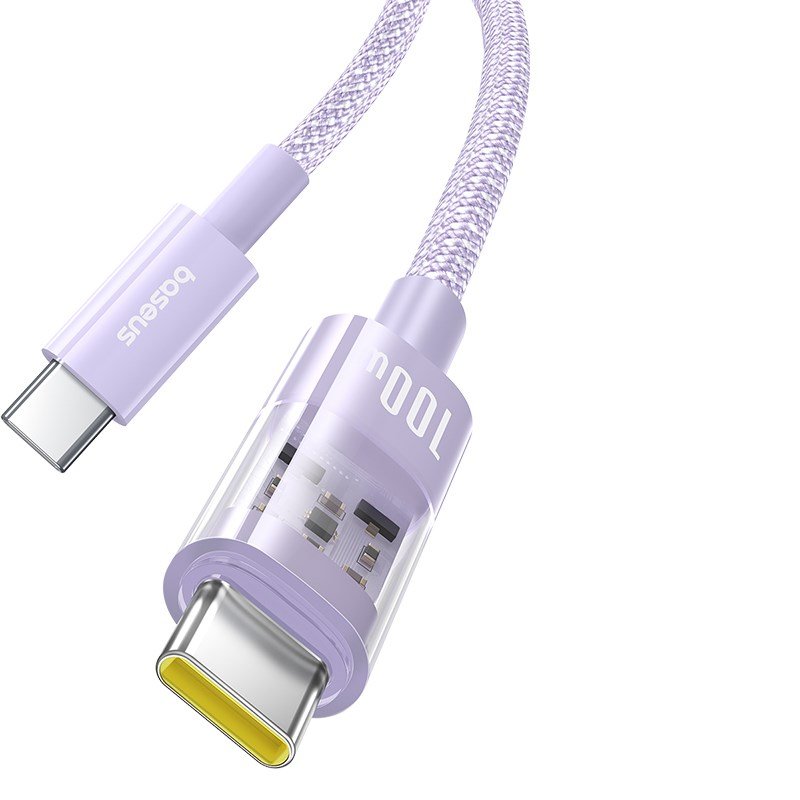 Baseus Gem USB C til USB C hurtigopladningskabel 1 m 100 W Lilla #2