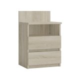 Topeshop M1 SONOMA MAT sengelampe & sengebord 2 skuffe(r) Egetr #3