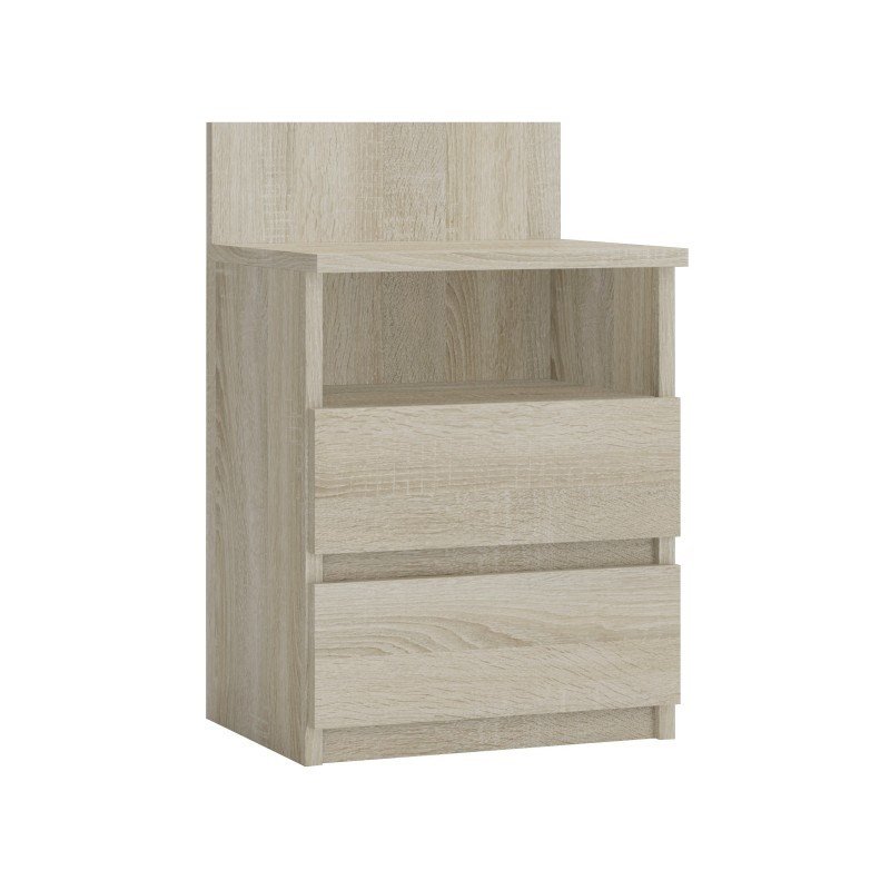Topeshop M1 SONOMA MAT sengelampe & sengebord 2 skuffe(r) Egetr #3