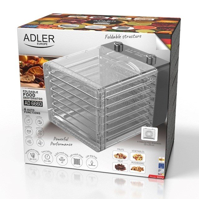 Adler | Food Dehydrator | AD 6660 | Power 600 W | Number of trays 6 | Integrated timer | Black #6