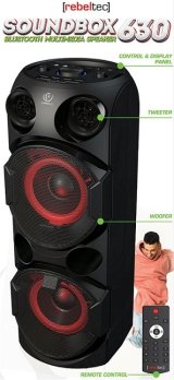Rebeltec SoundBox 630 b�rbar Bluetooth stereoh�jttaler, sort, 70 W RMS #3