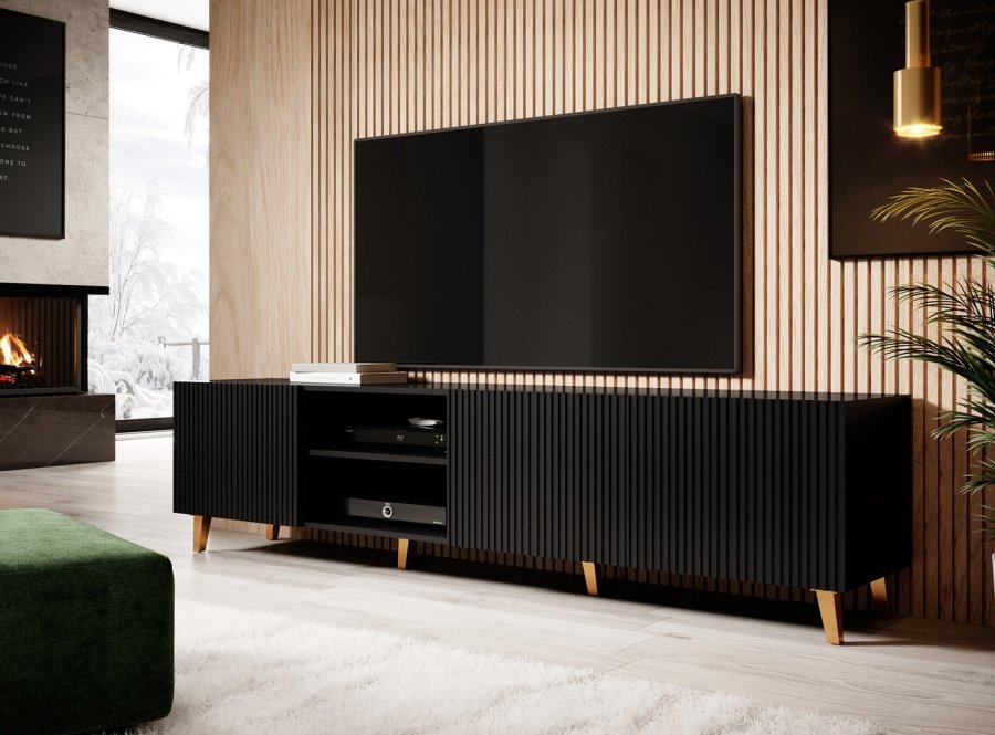Cama RTV-skab PAFOS 200x42x52 Sort mat #3