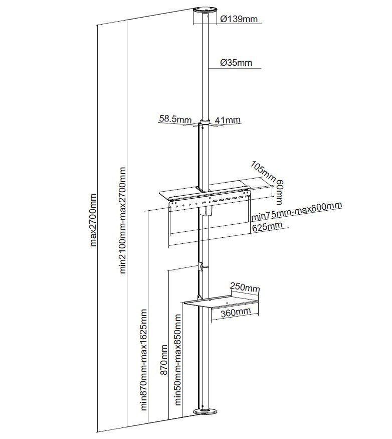 Equip 650606 tv-beslag 165,1 cm (65