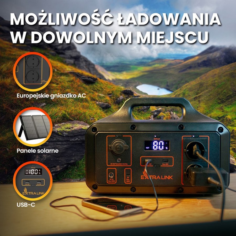 Extralink EPS-S600S Brbar energistation 6 Lithium-Ion (Li-Ion) 30630 mAh 600 W 7,2 kg #18