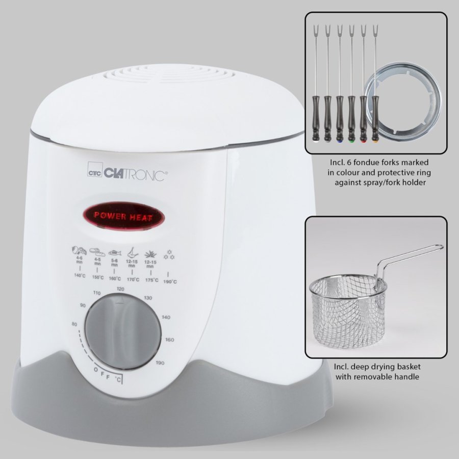 Clatronic FFR 2916 Enkelt 1 L Enkeltstende 900 W Frituregryde Gr, Hvid #11