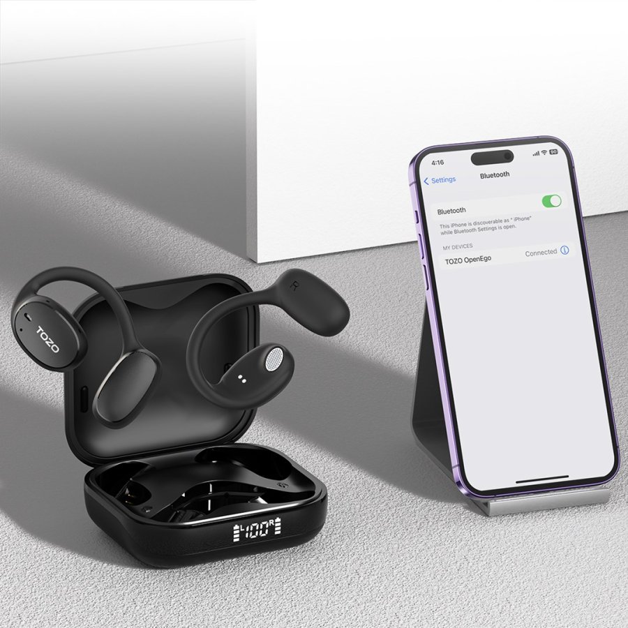 TOZO OpenEgo True Wireless Stereo (TWS) Kostne USB Type-C Bluetooth Headset Sort #6