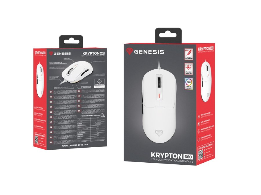 GENESIS Krypton 660 mus Spil Ambidextrous USB Type-A Optisk 12000 dpi #5